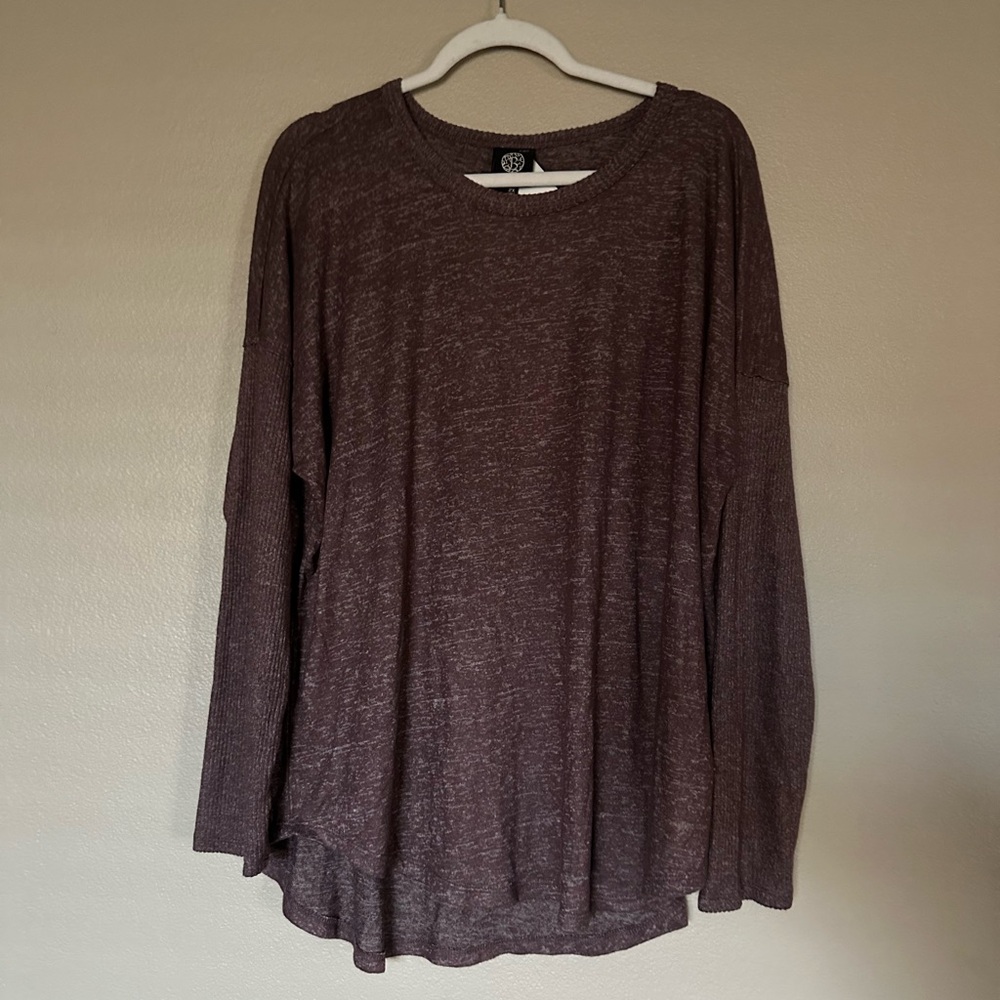 NWT Bobeau Bartie Hacci Ribbed Long Sleeve Knit Top